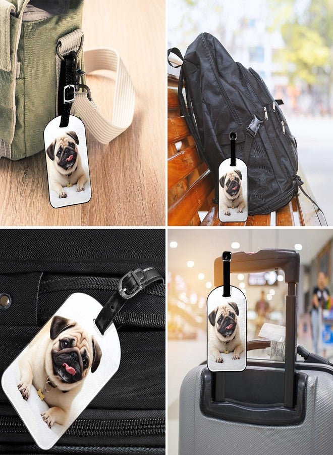 Zoczos Pug Dog Luggage Tag Face Happy Puppy Cute Pet Animal Suitcase Tag with Strap for Handbag School Bag Label ID, 1 Pack - Image 4